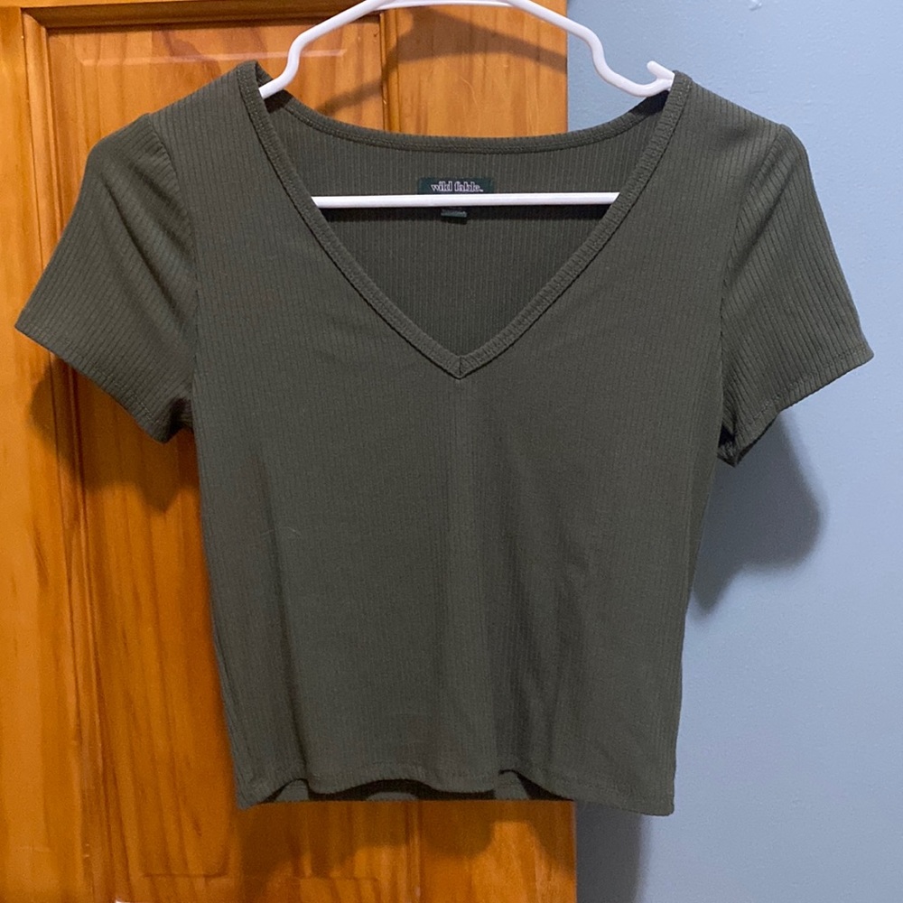 Wild Fable Green V neck top